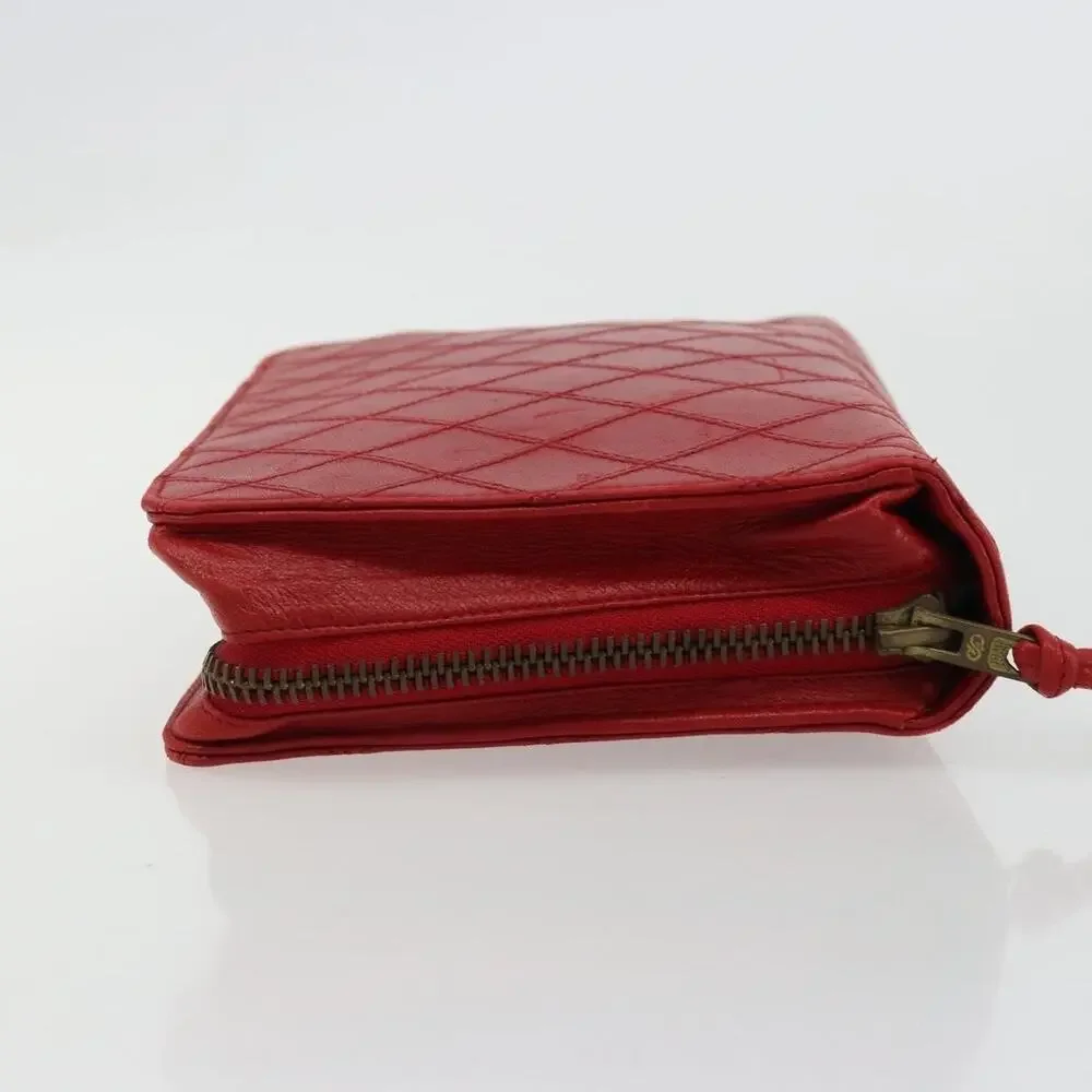 Chanel Lambskin Leather Bicolore Pouch Red